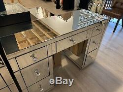 7 drawer classic mirrored dressing table