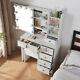 10 Led Lighted Mirror White Dressing Table 6drawers Vanity Makeup Dresser +stool