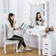 170cm High Gloss Modern Dressing Table White Makeup Vanity Led Desk Hair Salon