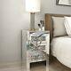 1x Mirrored Glass Crystal Bedside Tables & Cabinets Dressing Bed Room Furnitures