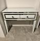2 Draw Dressing Table White Glass Table Mirrored Vanity Console Table Dresser
