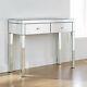 2xdrawers Mirrored Glass Dressing Table Bedroom Console Vanity Make-up Desk Uk
