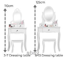 3-7y / 8-13y Girls DRESSING TABLES & STOOLS Vanity Kids Makeup Mirror Wood Chair