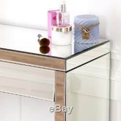 50's Style Angled 2 Drawer Dressing Table and White Stool- Bedroom- VEN25-VEN05W