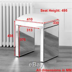 50s Style Angled 2 Drawer Dressing Table Set White Stool VEN25-VEN39-VEN05W