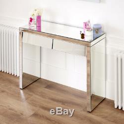 50s Style Angled 2 Drawer Mirrored Dressing Table Bedroom Furniture VEN25