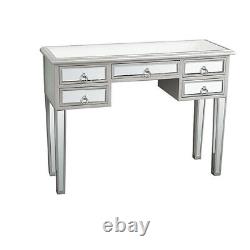 5Drawers Glass Dressing Table Mirrored Bedroom Make-Up Console Vanity Table UK
