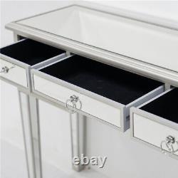 5Drawers Glass Dressing Table Mirrored Bedroom Make-Up Console Vanity Table UK