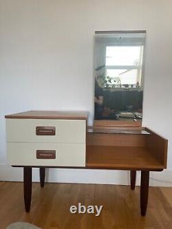 70s Mid Century Retro Vintage Dresser Dressing Table with Mirror & Drawers