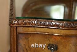 Antique Burr Walnut Dressing Table Sublime Quality With Trifolding Mirrors