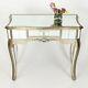 Antique Champagne Pale Gold Mirrored Glass Hall Side Console Dressing Table