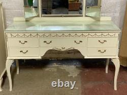 Antique French Louis style white dressing table and chest of drawers Delivery