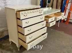 Antique French Louis style white dressing table and chest of drawers Delivery