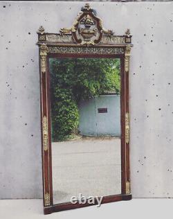 Antique Gilt Dressing Mirror, Large & Impressive. Very Thick Antique Glass