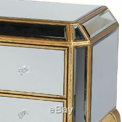 Antique Gold Mirrored Glass Dressing Table Console Desk Hall