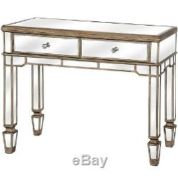 Antique Silver Champagne Mirrored Glass Console Side Hall Dressing Table H18615