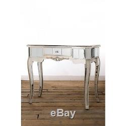 Antique Silver French Mirrored Glass Hall Side Console Dressing Table (ven015)