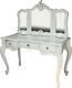 Antique White Mahogany Reproduction Victorian Dressing Table + Mirror