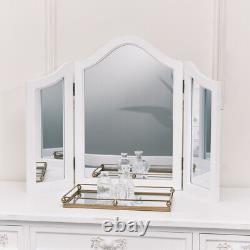 Antique White Wooden Dressing Table Set Mirror Stool Shabby French Chic Bedroom