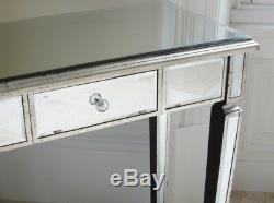 Antique mirrored 2 drawer console table, 2 drawer hall dressing table