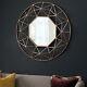 Aphelion Large Gold Metal 3d Frame Round Modern Contemporary Wall Mirror 36