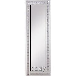 Argenta Silver Crystal Glass Frame Long Full Length Wall Dress Mirror 120 x 40cm