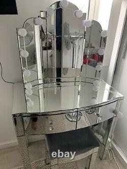 Argos Home Canzano Mirrored 2 Drawer 3 Piece Dressing Table Set