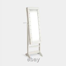(BEAUTIFUL) White LED Armoire Storage Mirror Standing Dressing Bedroom Vintage