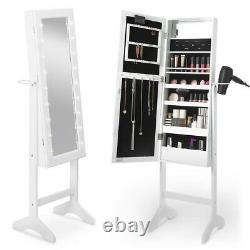 (BEAUTIFUL) White LED Armoire Storage Mirror Standing Dressing Bedroom Vintage