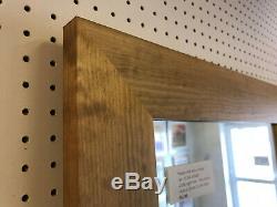 BUY DIRECT-70mm LIGHT OAK STAINED SOLID PINE LONG & FULL LENGTH DRESSING MIRROR