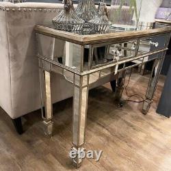 Belfry Antique Gold 2 Drawer Mirrored Console Hallway Table Slight Seconds