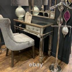 Belfry Antique Gold 2 Drawer Mirrored Console Hallway Table Slight Seconds