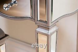 Birlea Elysee Mirrored 5 Drawer Dressing Table Mirror Furniture Crystal Handle