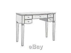 Birlea Elysee Mirrored Dressing Table with 5 Drawers Glass Bedroom Furniture