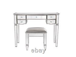 Birlea Elysee Mirrored Dressing Table with 5 Drawers Glass Bedroom Furniture