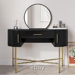 Black Marble Top Dressing Table with Mirror and Storage Drawers Gigi GIG001