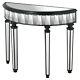 Black Mirrored Glass Half Moon Console Side Hall Dressing Table (h20653)