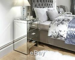Boudoir Bedroom Range Mirrored Bedsides Chests of Drawers Tallboy Dressing Table