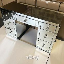 Brand New Classic Mirrored 7 Drawer Dressing Table