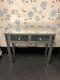 Champagne Trim Mirrored Glass 2 Drawer Console Table Dressing Table