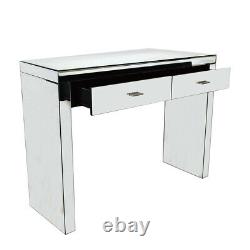 Charles Bentley Mirrored Glass Hallway Furniture 2 Drawer Dressing Console Table