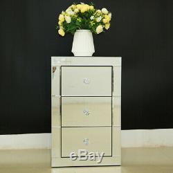 Chest Of Drawers Mirrored Bedside Home Cabinet Dressing Table Bedroom Furniture