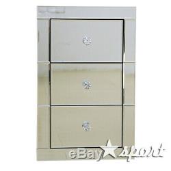 Chest Of Drawers Mirrored Bedside Home Cabinet Dressing Table Bedroom Furniture