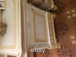 Classic Dressing Table With Mirror Luxury Baroque Rococo Dresser Textile Stool