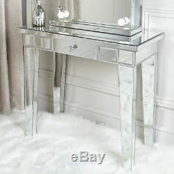 Classic Mirror Contemporary Glass Venetian 1 Drawer Console Hall Dressing Table