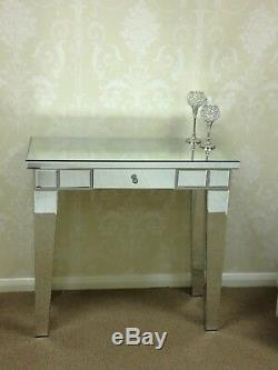 Classic Mirror Contemporary Glass Venetian 1 Drawer Console Hall Dressing Table