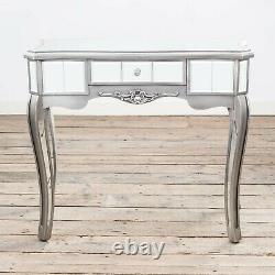 Clearance- Antique Silver French Mirrored Glass Hall Side Console Dressing Table