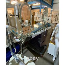 Commercial Beauty/Make-Up Glass/Stainless Dressing Table with 2 x Double Mirrors