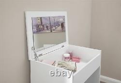 Compact Dressing Table Set Dresser with Mirror and Stool White Colour Unit