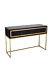 Coniston Black Glass And Gold Dressing Table Vanity Table Bedroom Furniture